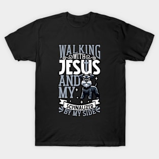 Jesus and dog - Standard Schnauzer T-Shirt